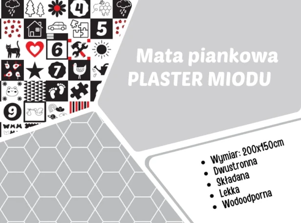 Bocioland składana mata edukacyjna piankowa dwustronna PLASTER MIODU 1,5x2M