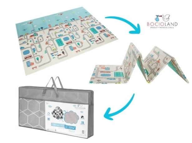 Mata edukacyjna Bocioland piankowa dwustronna 200x150 cm MIASTO