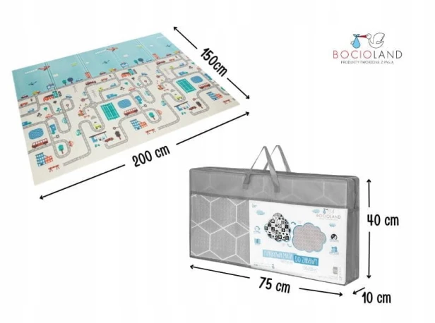 Mata edukacyjna Bocioland piankowa dwustronna 200x150 cm MIASTO