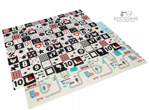 Mata edukacyjna Bocioland piankowa dwustronna 200x150 cm MIASTO