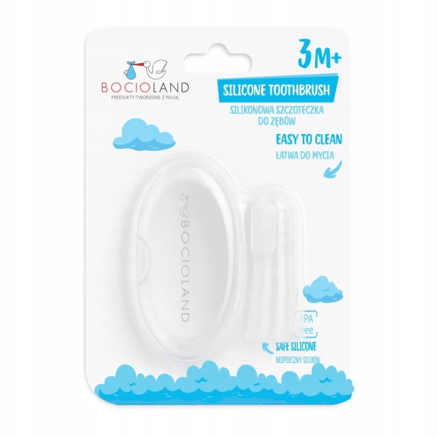 Bocioland – silikonowa szczoteczka/masażer na palec z etui (3m+)