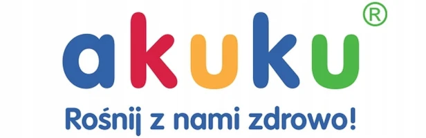 Bidon Akuku ze słomką 280 ml biały niebieski, niekapek, wolny od BPA